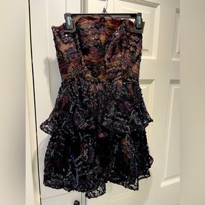 Vintage 80s strapless sequined mini dress